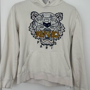 Kenzo Cream Hoodie with Tiger Design